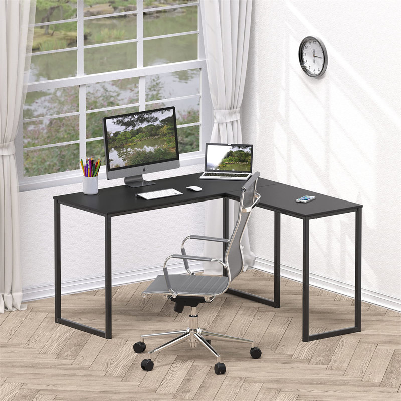 Bureau d'écriture en L Chaddie, Noir, H 27,99 po x l 47,99 po