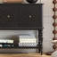 Console rectangulaire en bois massif noir-23616480
