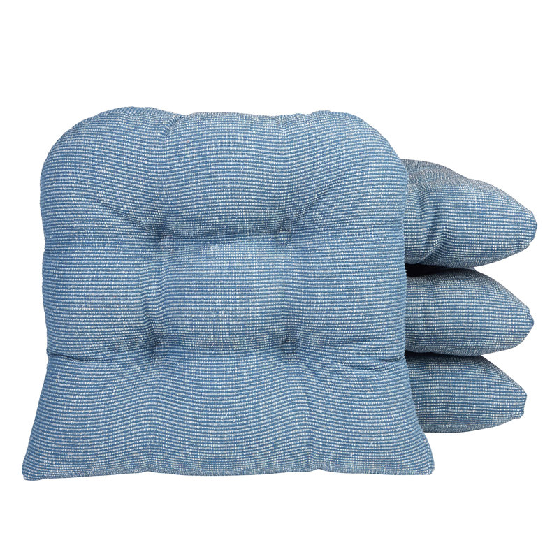 Non-Slip Dining Room And Kitchen Seat Cushions, 15 X 15 X 3 Inches, Wedge Blue