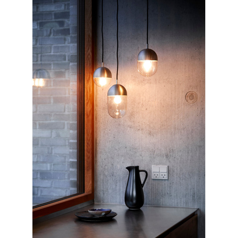 Dot Pendant (Small), Black/White, Black