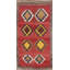 Tapis en laine rouge 3 pi 6 po x 6 pi 7 po one-of-kind à la main noué la new age Sewell