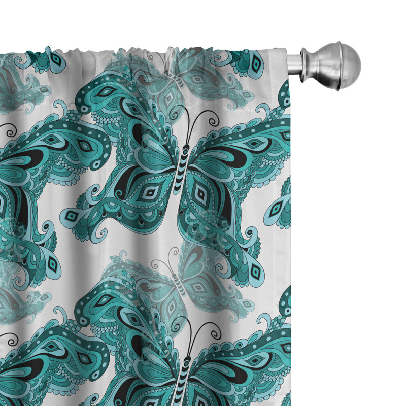 Butterfly Semi-Sheer Rod Pocket Sliding Panel, 28" x 84"