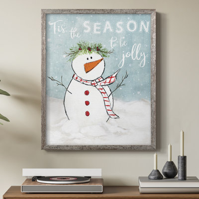 Jolly Snowman I Framed Print - Solid Wood
