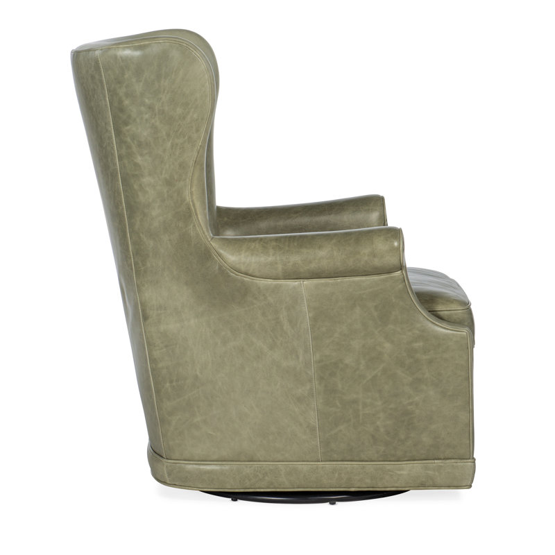 Fauteuil club pivotant à oreilles Mai, Vert