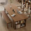 Bureau rectangulaire en bois massif noyer-1455174357