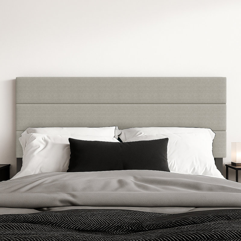 Farmersville Upholstered Headboard, Warm Gray, Queen