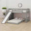 Lit superposé simple au-dessus de simple, escalier simple avec glissière et échelle-311461945