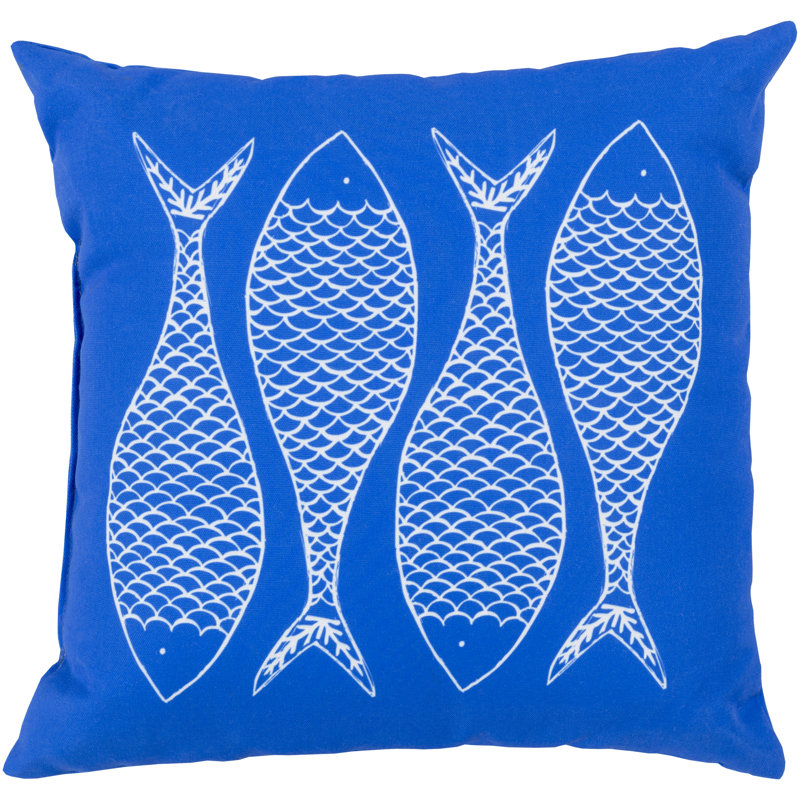 Rain Geometric Outdoor Throw Pillow, Cobalt, 20" H x 20" W x 1"D