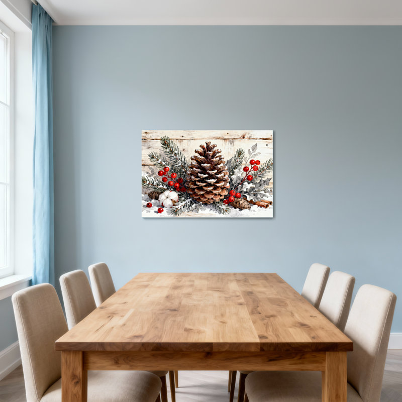 Motif de Noël et de baies de pommes de pin d'hiver