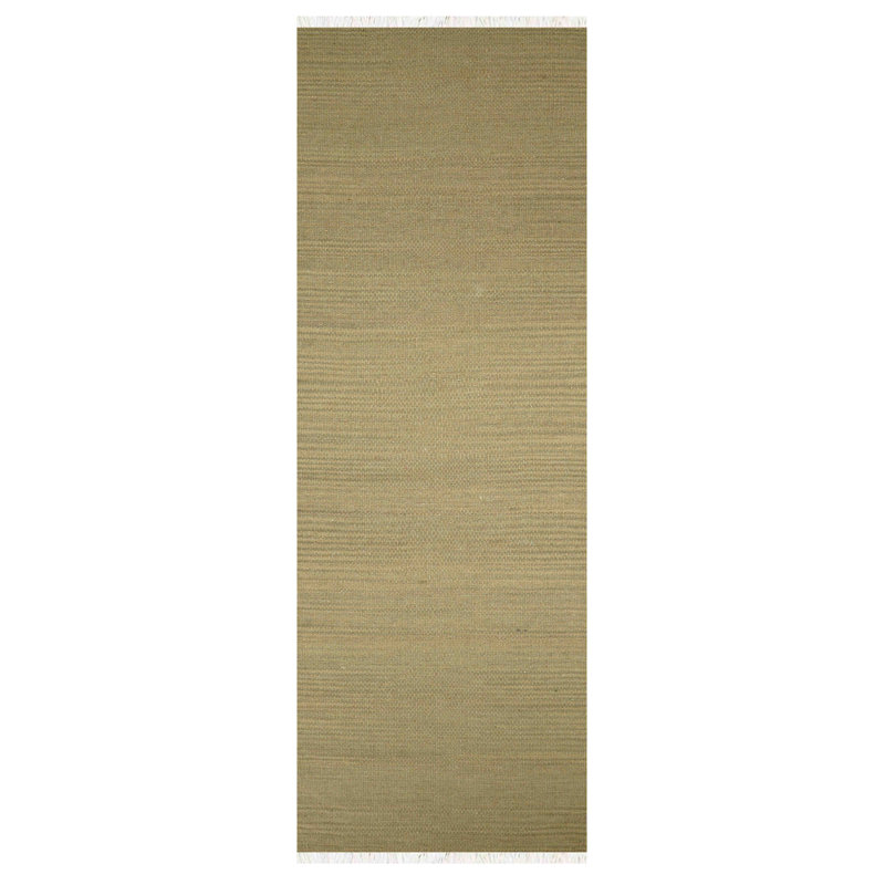 Tapis Alithea tissés à plat en laine Kilim écologique - 76 x 305 cm, tapis de couloir, motif uni, tapis à poils courts faits main pour salon et chambre.