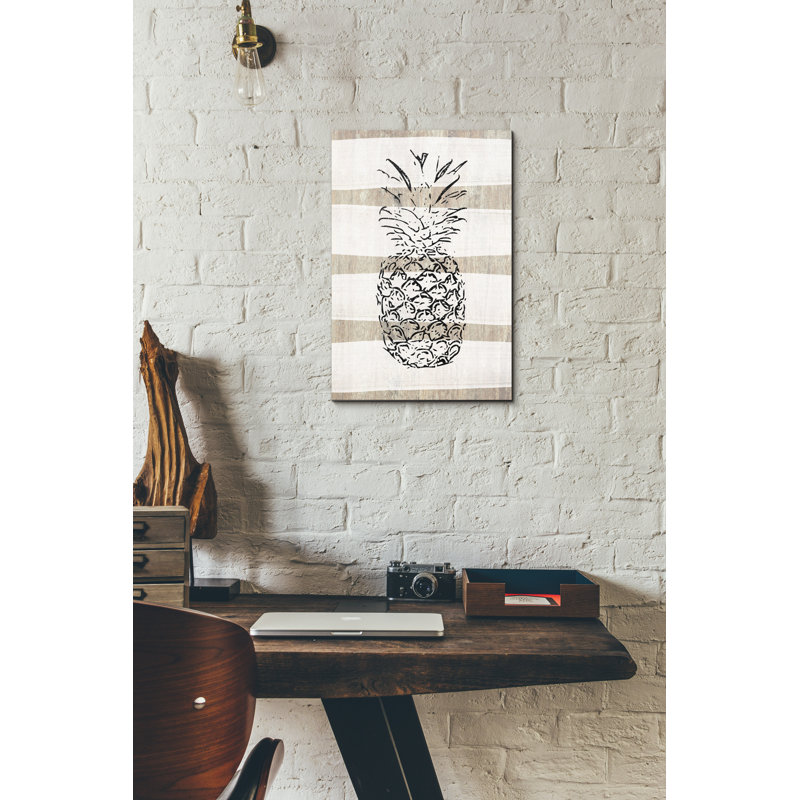 Kampia " Simple Stripes Pineapple " by Linda Woods, 18" H x 12" W x 0.75" D