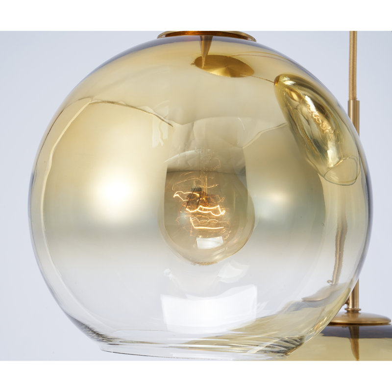 12" 3-Light Gradient Tea-Colored Glass Chandelier