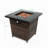 28Inch Wicker Square Fire Pit Table