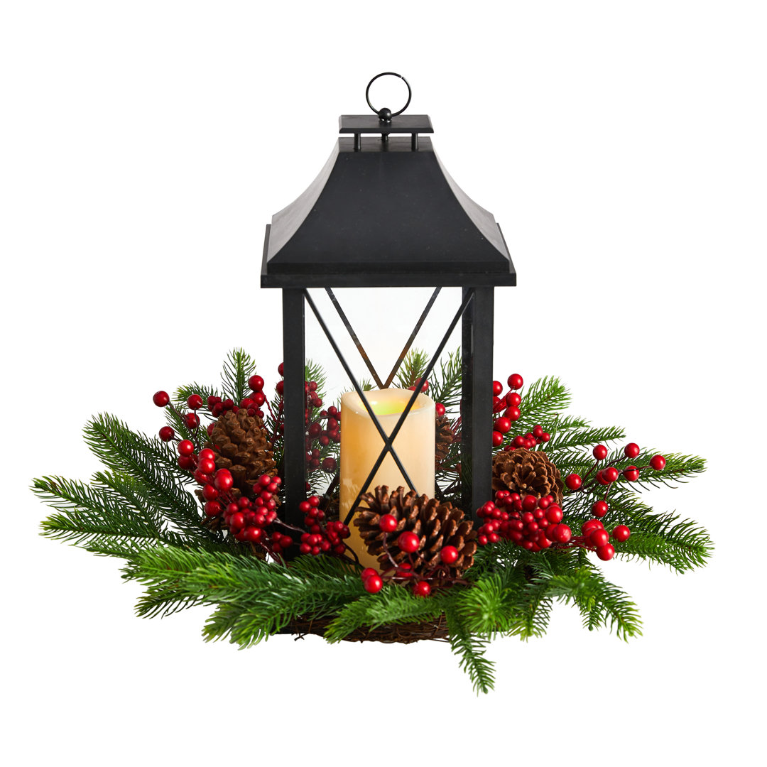 15'' H Tabletop Lantern with Candle Included The Holiday Aisle®