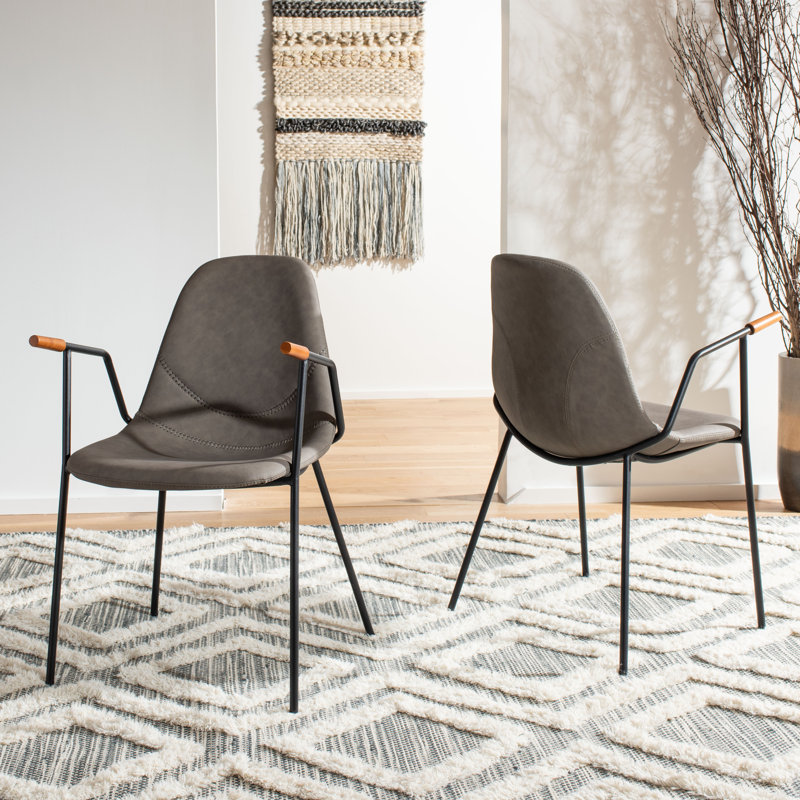 Fauteuil Saddle, Similicuir gris cendré