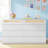Comerford Modern 8-drawer Dresser With Led Lights & Glass Display Top, Fluted Chest Of Drawers For Bedroom,white-1137425486