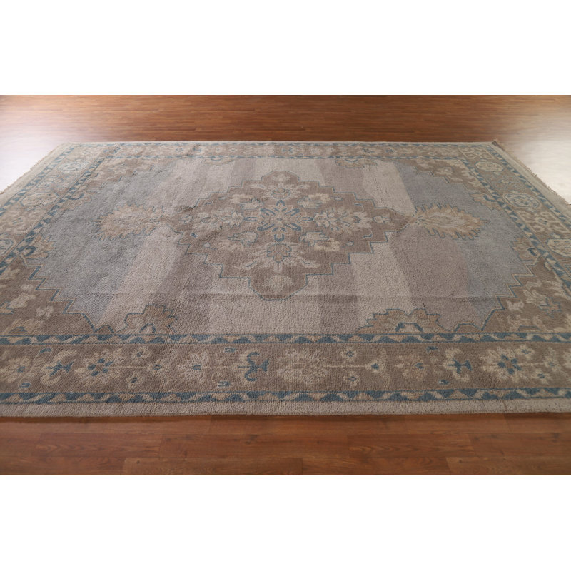 Tapis oriental géométrique Oushak 9 x 12