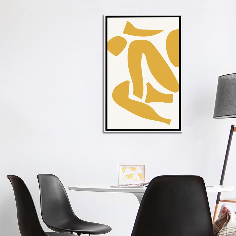 « Déconstruit jaune » par Mambo art studio-impression, Pas de tapis, Toile blanche encadrée, H 40 po x l 26 po x P 1,5 po