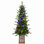 Arbre de Noël pré-éclairé avec base scintillante, 100 lumières DEL multicolores, 396 pointes, baies rouges et pommes de pin, branches pleines en PE / PVC, pot lumineux festif
