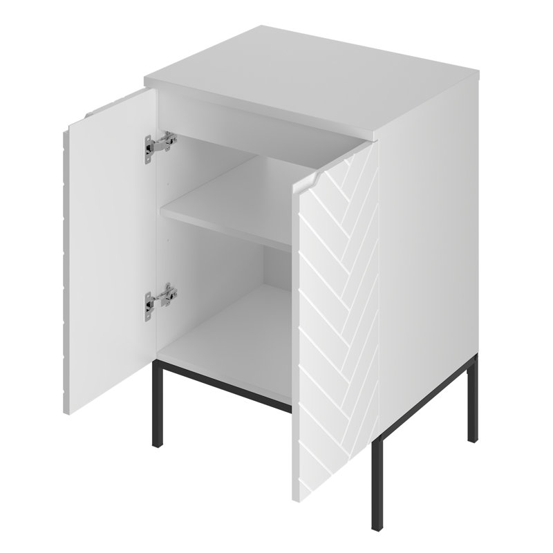 Ailyne 61mm Bathroom Vanity with Basin, White/Black