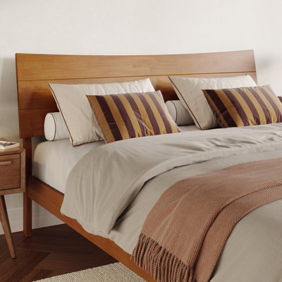 Phoenix Queen Wood Panel Headboard, Light Toffee