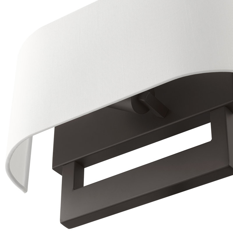 Applique murale en acier Rakhee, Blanc, Bronze, H 9,5 po x l 15 po x P 3,95 po