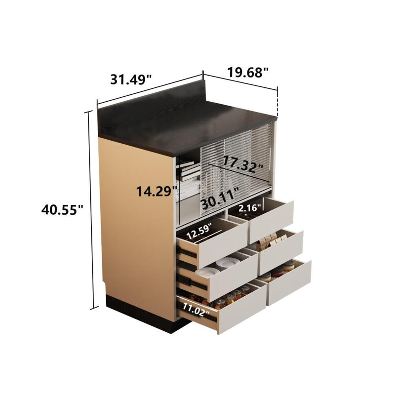 Armoire de rangement moderne à 31 tiroirs 31,49 po