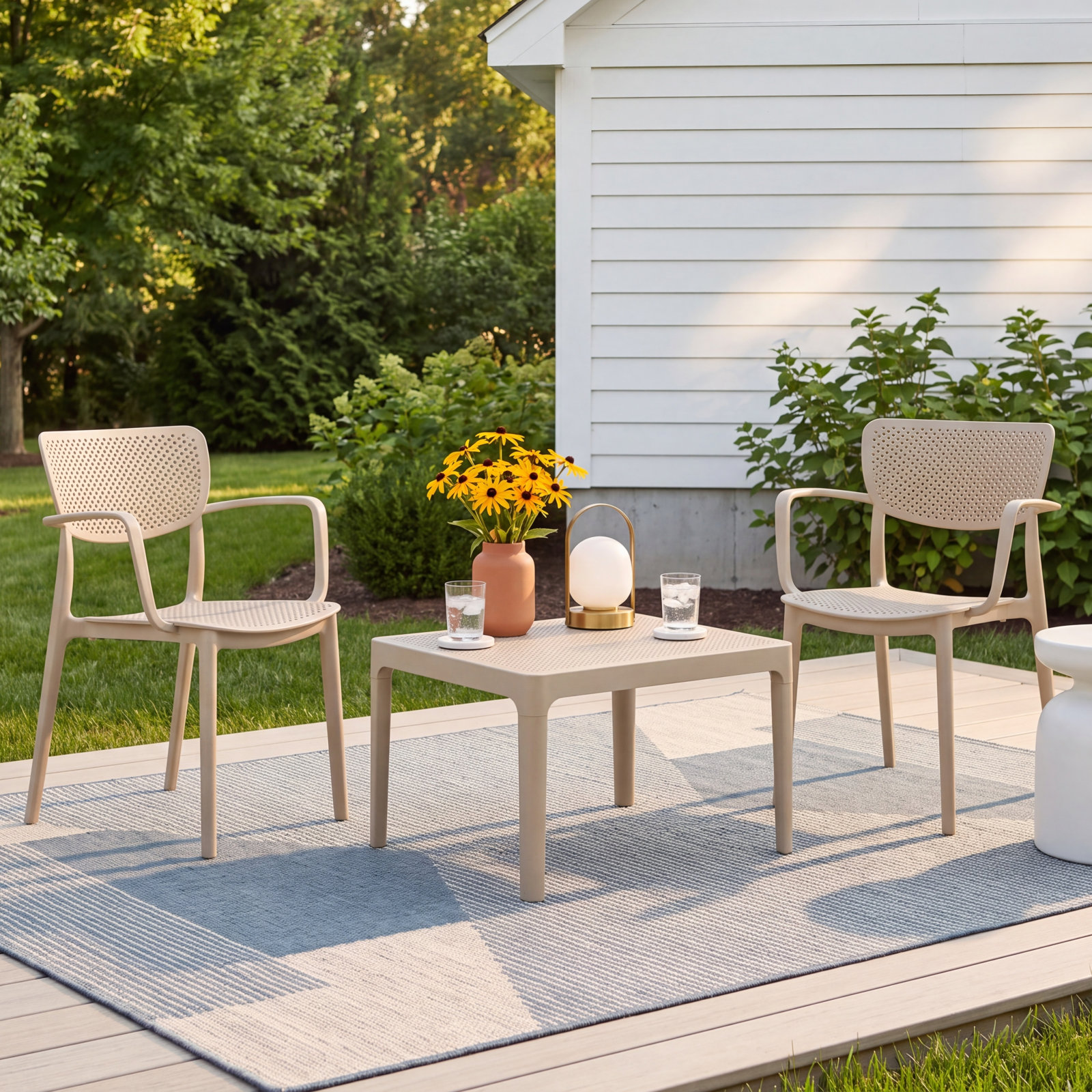 Farrah 2-Person Patio Seating Group, Beige
