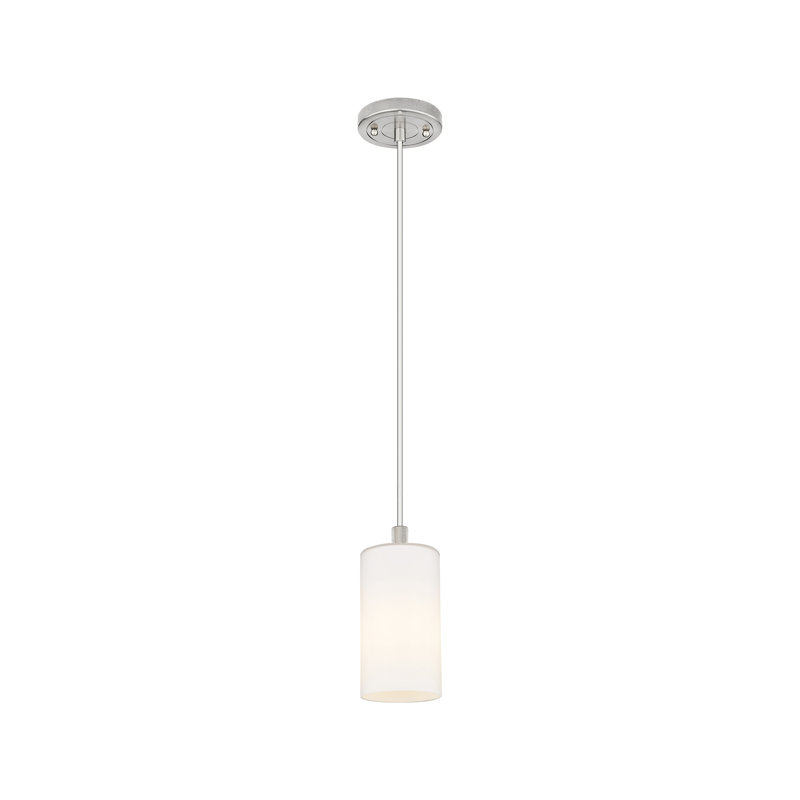 Luminaire suspendu à cordon 1 lumière Crown Point, Mercure, H 8,38 po x l 4,5 po x P 4,5 po, Nickel satiné