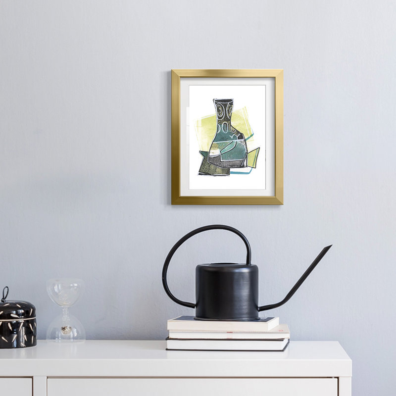 Grey Scribbles II -Gallery Wrapped Canvas, Gold