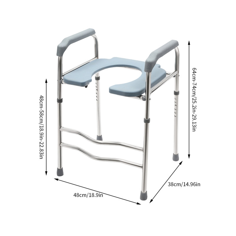 Siège de toilette surélevé réglable avec coussin