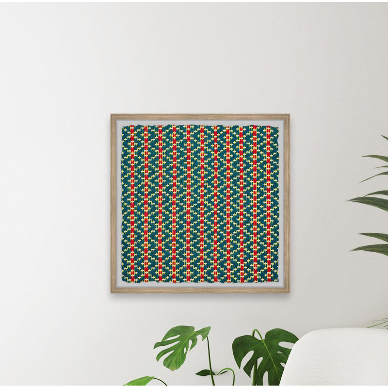 Blue And Red Patterns - Single Picture Frame Print, 81cm H x 81cm W x 3.81cm D