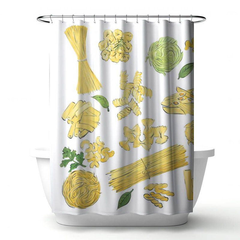 Shower Curtain GA122 – Polyester Shower Curtain, Dye Sublimation Print, 71" W × 74" L