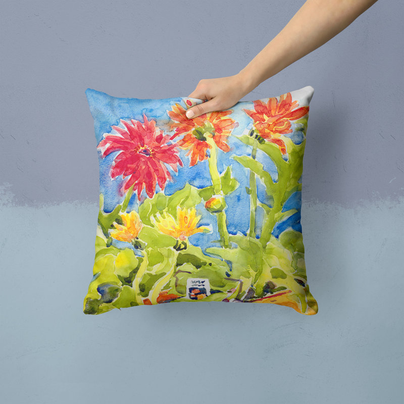 Coussin décoratif intérieur/extérieur gerber marguerites