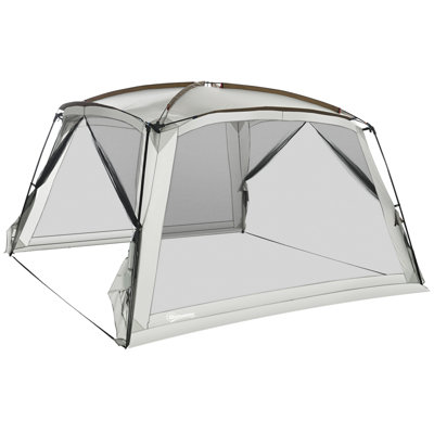 Tente moustiquaire Outsunny 12 pi x 12 pi, tente moustiquaire UV50 + avec 2 portes et sac de transport, installation facile, pour les activités de camping en plein air