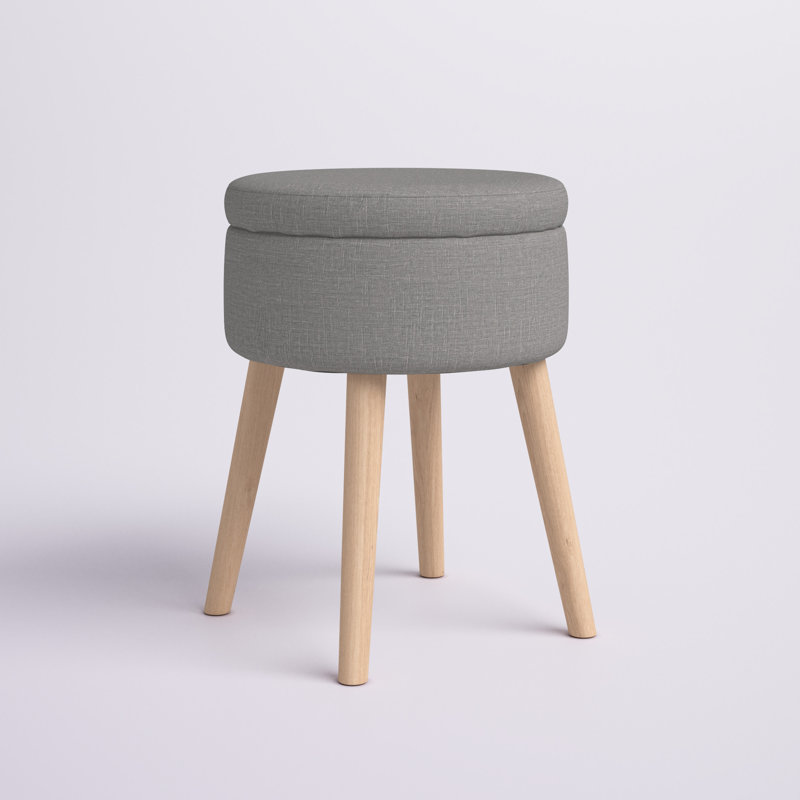 Repose-pieds rond avec rangement 14,17 po, Gris