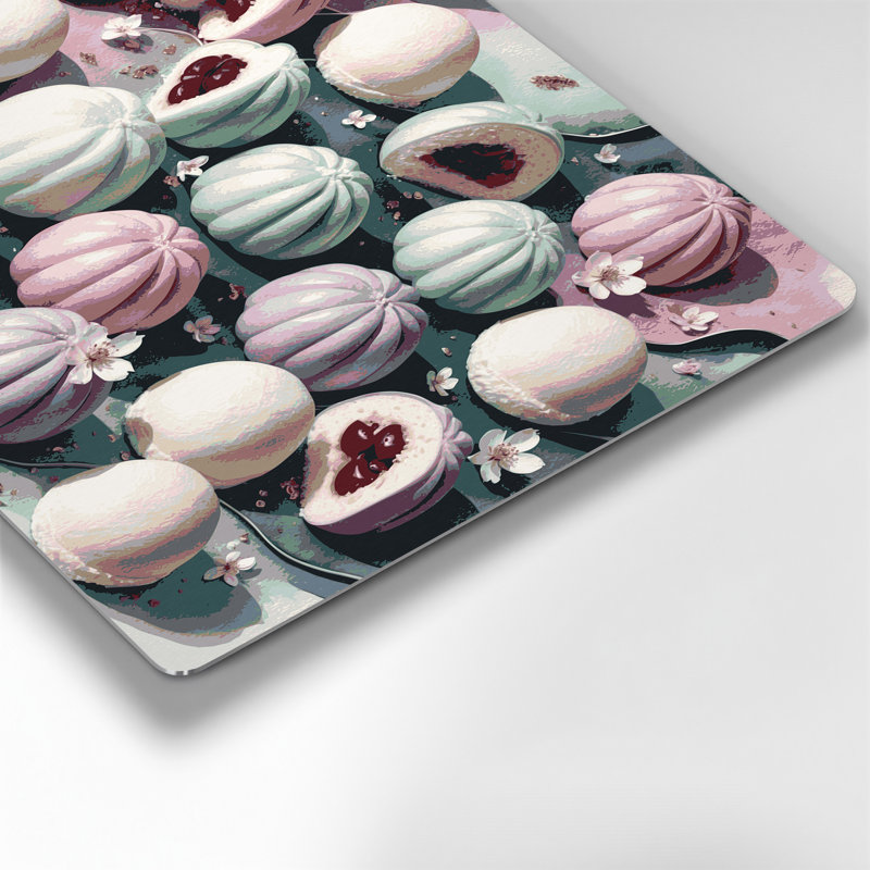 Dessert Daifuku, art mural en métal gris, H 11 po x l 14 po