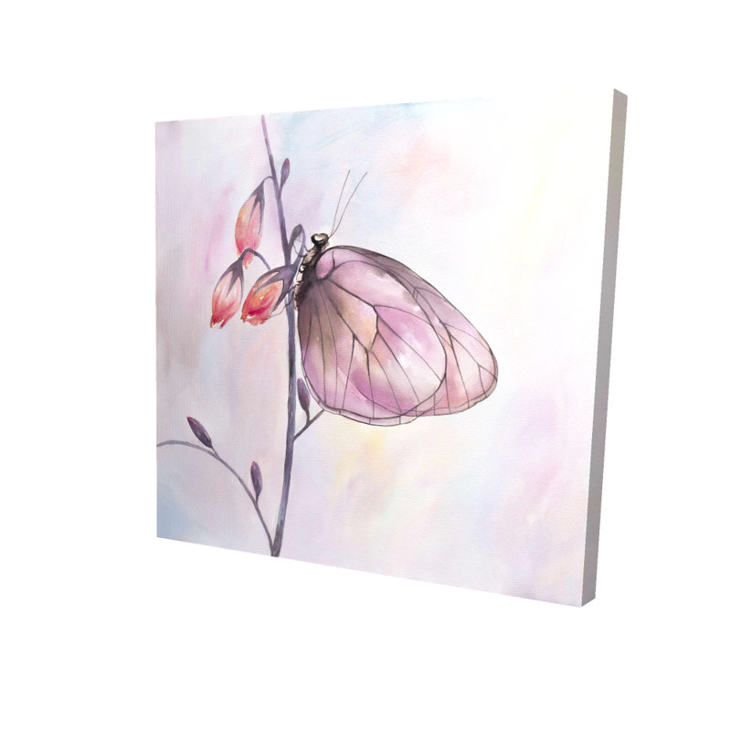 Delicate butterfly - Pink Bedroom Canvas for Home Decor