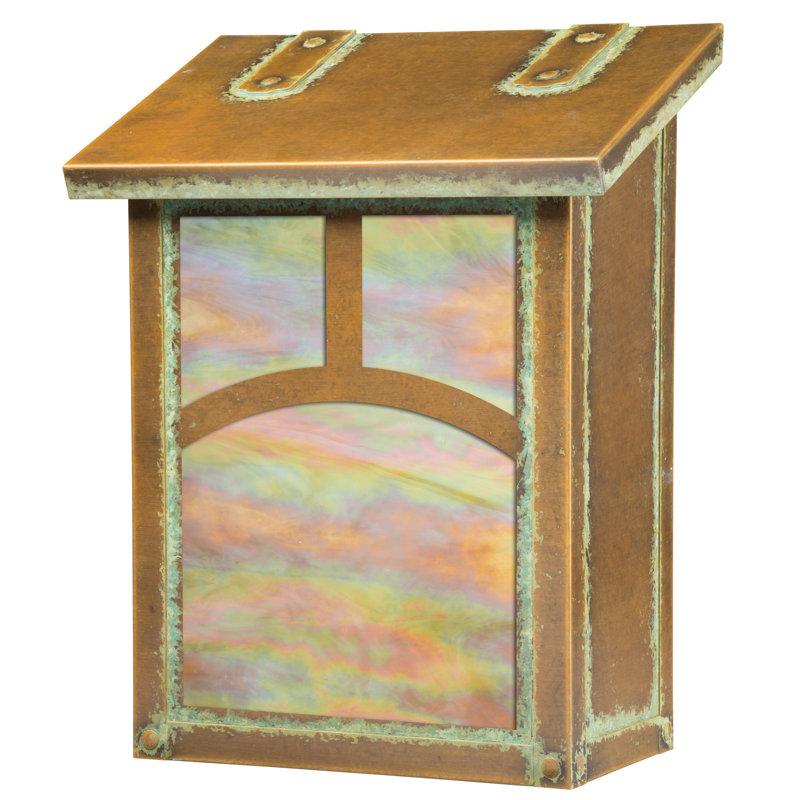 Boîte aux lettres murale Malakai Arch, Vert nouveau, Or irisé