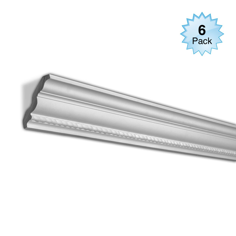 Primed White Polyurethane Crown Moulding 7-7/8-ft