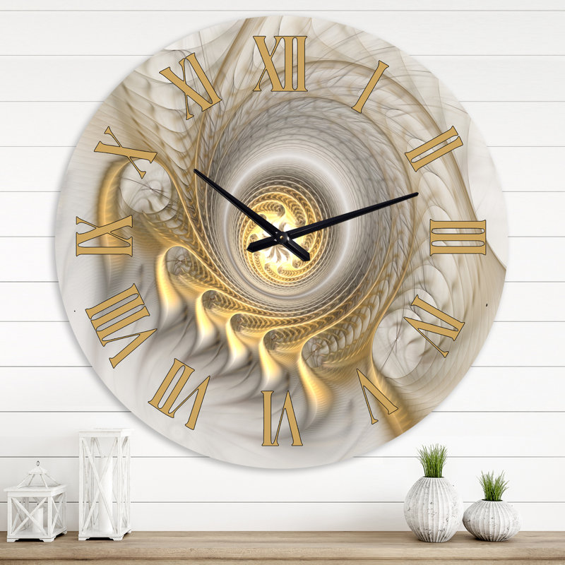 Fractale éclatante avec courbes récursives - horloge murale moderne, Surdimensionné