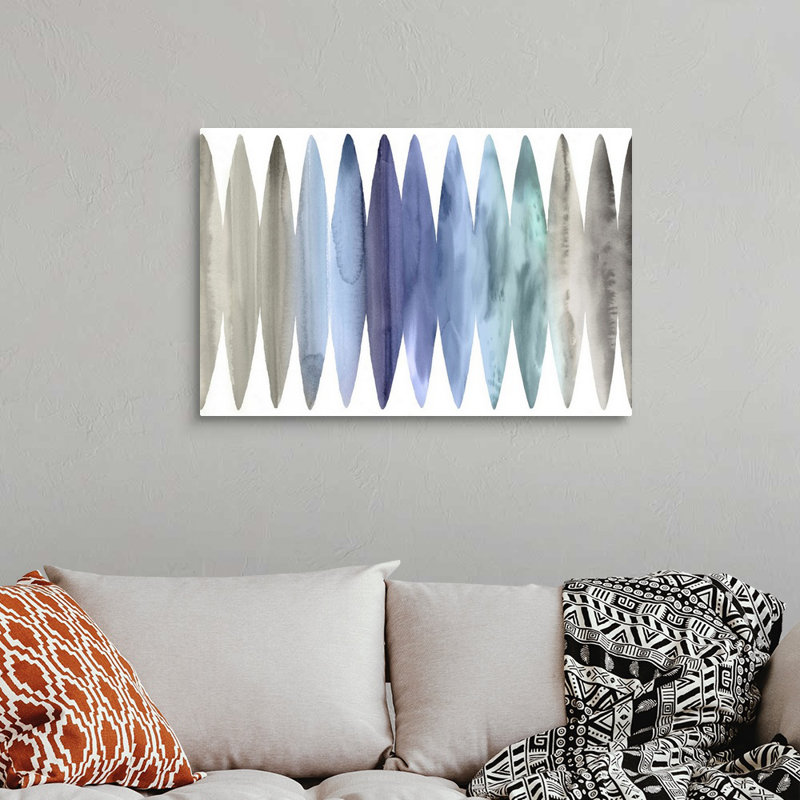 Reproduction d’art sur toile, "Watercolor Surfplanches 2 soft" par David Moore, Toile tendue, H 24 po x l 36 po x P 1,25 po