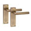Golden Grace 5 Pairs Victorian Straight T-Bar Scroll Interior Door Handle on Backplate Antique Brass - 150mm x 40mm