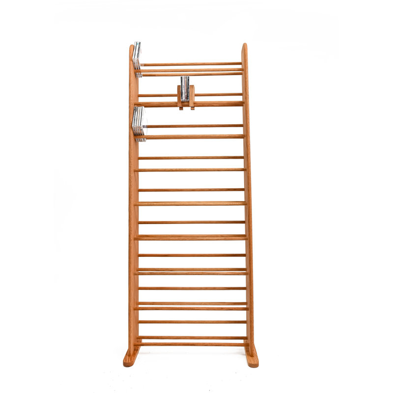 Support à CD en bois à goujon - Série 01, H 61,5 po x l 24,25 po x P 7,25 po, Foncé