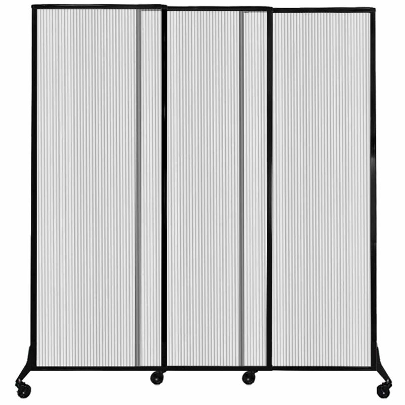 Cloison coulissante à 3 panneaux QuickWall, H 88 po x l 84 po, Transparent