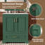 Meuble-lavabo autoportant de 30 po avec lavabo, panneau de fibres à densité moyenne et structure en bois massif, 1 tiroir de séparation et 2 portes à fermeture en douceur (double tablette sur la porte)-490263742