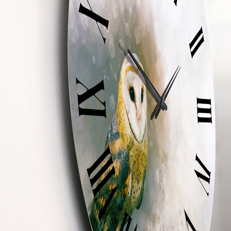 Portrait d'une chouette effraie - Horloge murale traditionnelle, Moyen