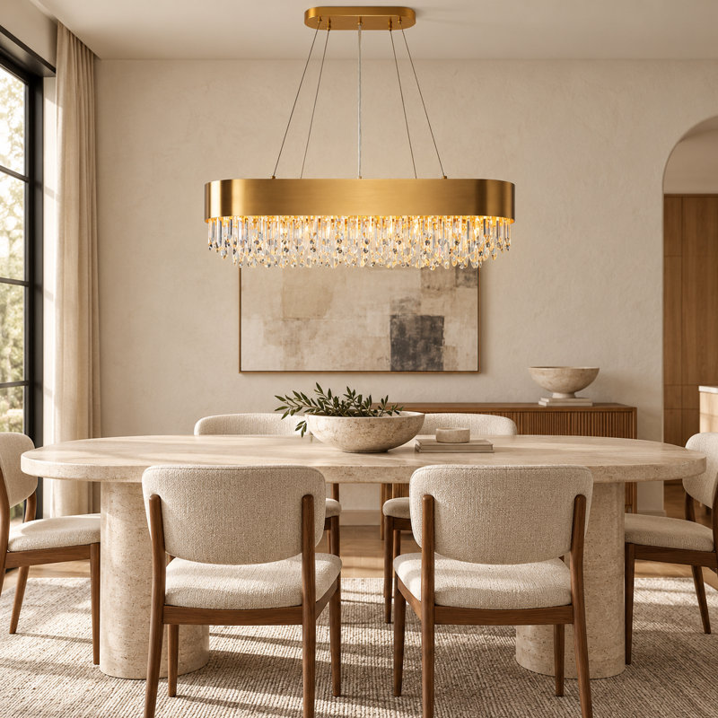 Barela 10 - Light 37" Wide Kitchen Island Pendant with Crystal Accent