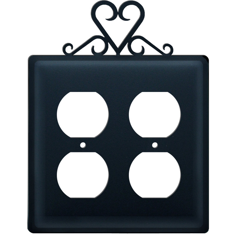 Heart 4-Gang Duplex Outlet Wall Plate