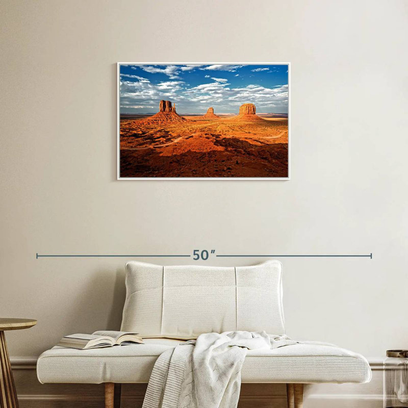 Monument Valley I, Cadre flottant blanc, 31 po x 21 po